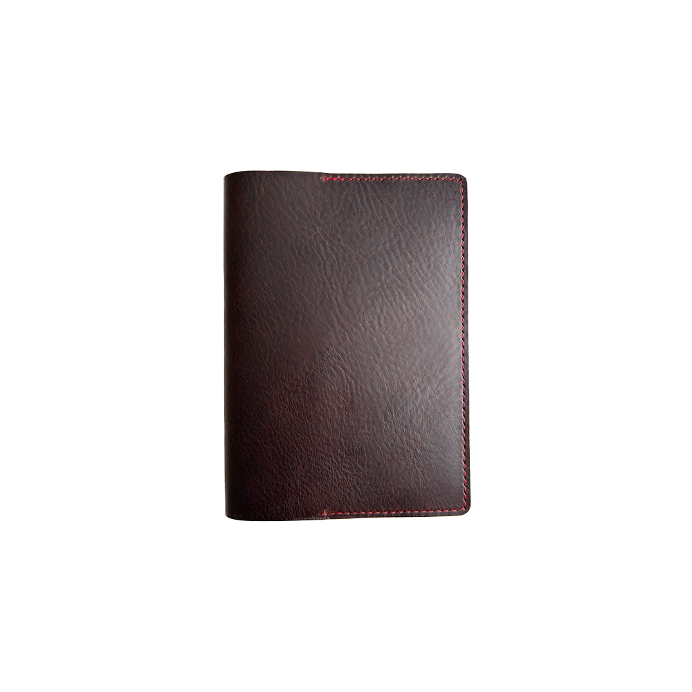 37TM Saddle Brown/Berry Leather Book Cover * Kron