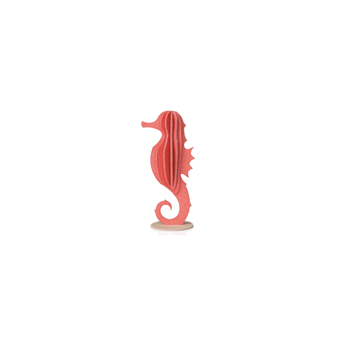 33. Seahorse coral red * 3D puzzle card * LOVI