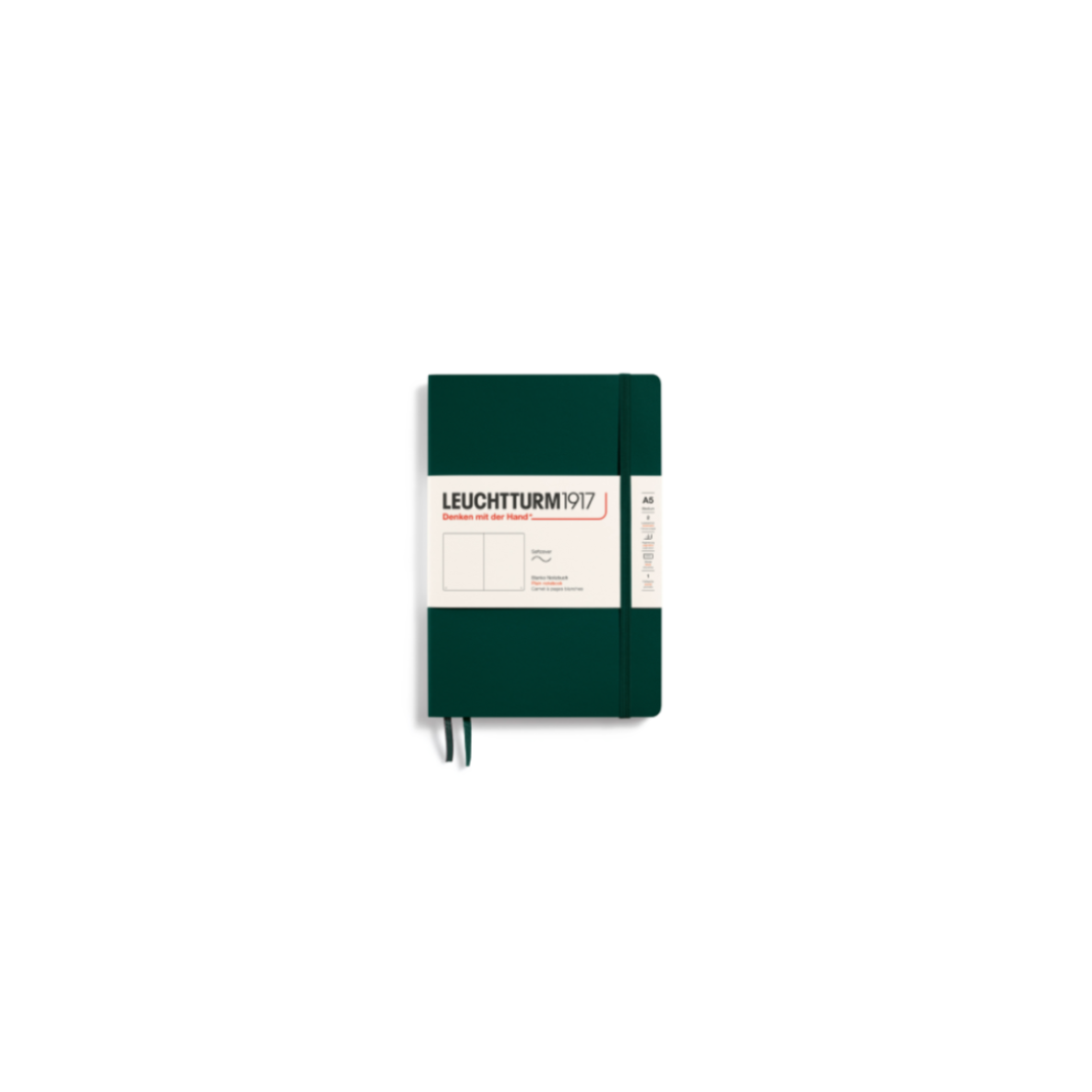 Notebook Softcover Medium A5 Forest Green, Plain * Leuchtturm1917