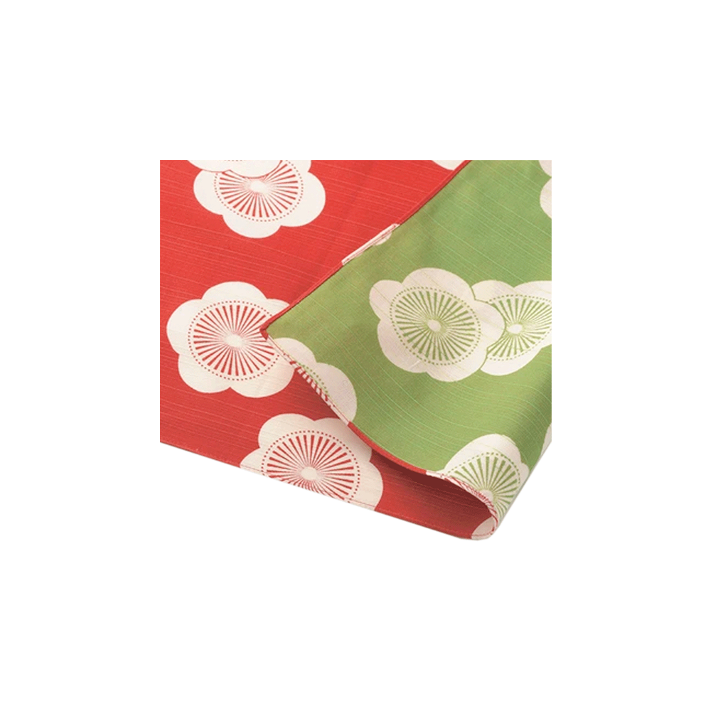 11. Isa Monyo, Japanese Apricot red/green 70cm * Musubi Furoshiki