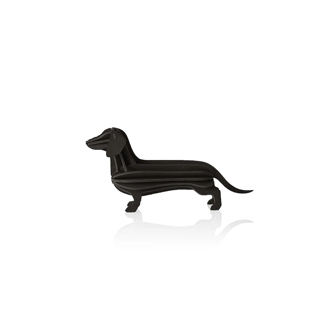 20. Dachshund Black * 3D puzzle card * LOVI