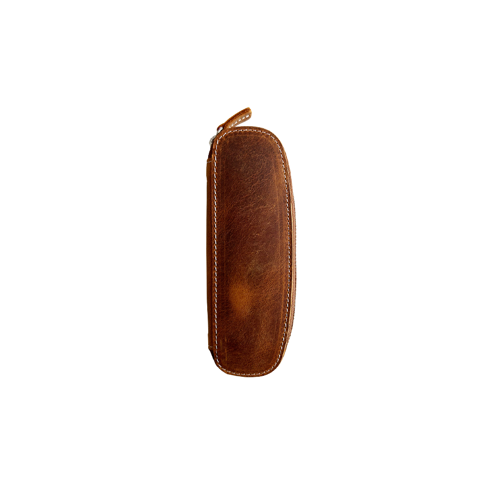 2 Pen Crazy Horse Brown Pen Case * Galen Leather