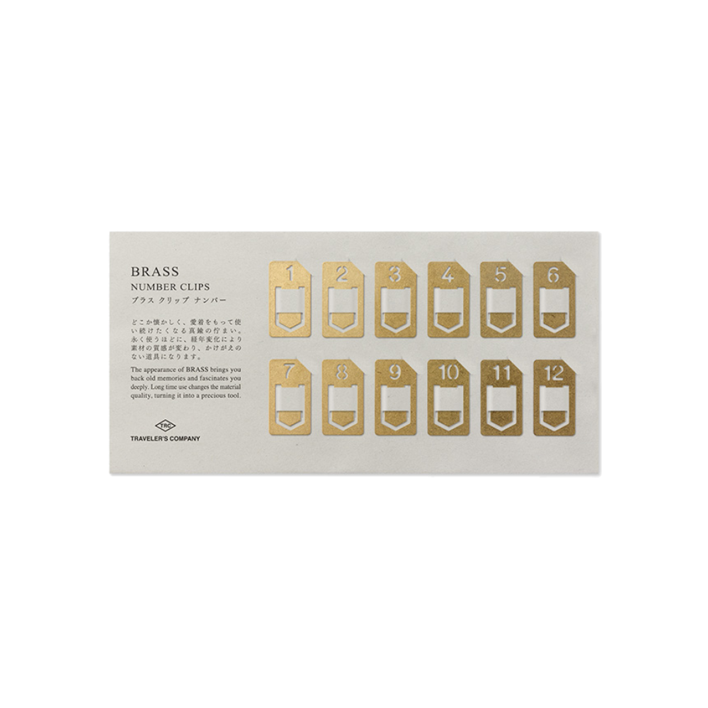 TC Brass Number Clips * Traveler's Company Japan