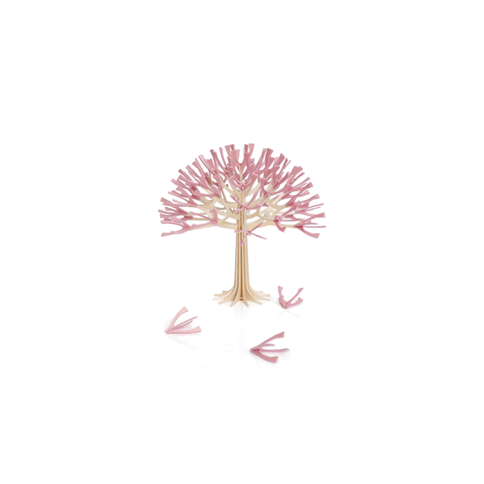 41. Tree cherry pink * 3D puzzle card * LOVI