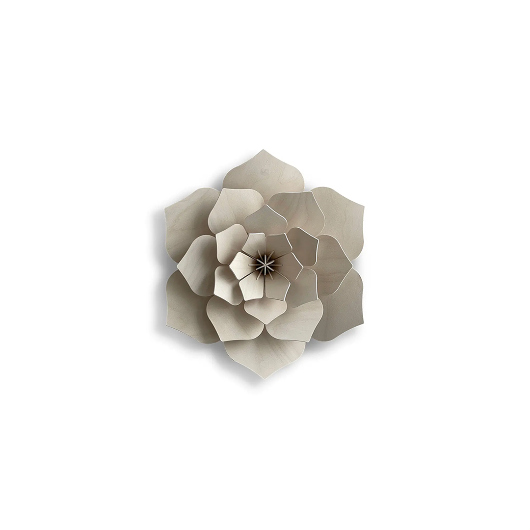 48. Decor Flower Translucent White Small * 3D puzzle card * LOVI