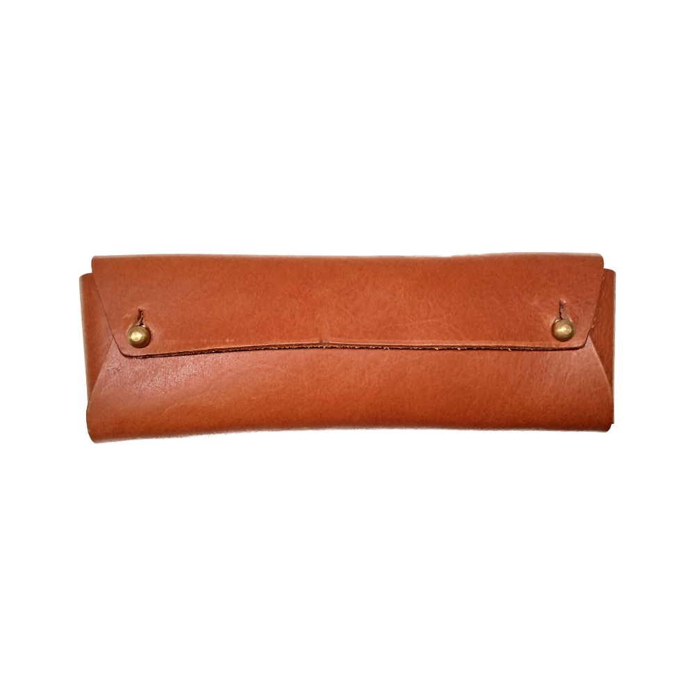 The Student Leather Pencil Case Brown * Galen Leather