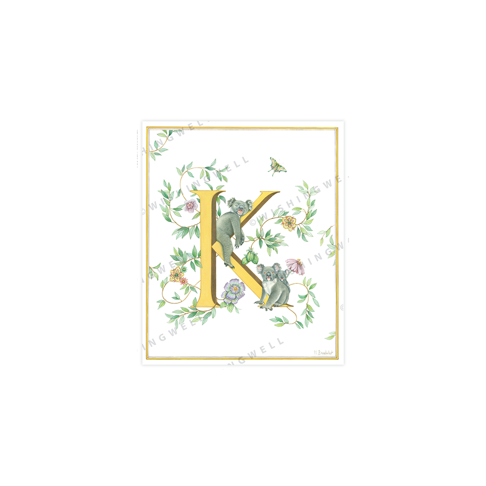 141. 'K' Koala * Wishingwell * card