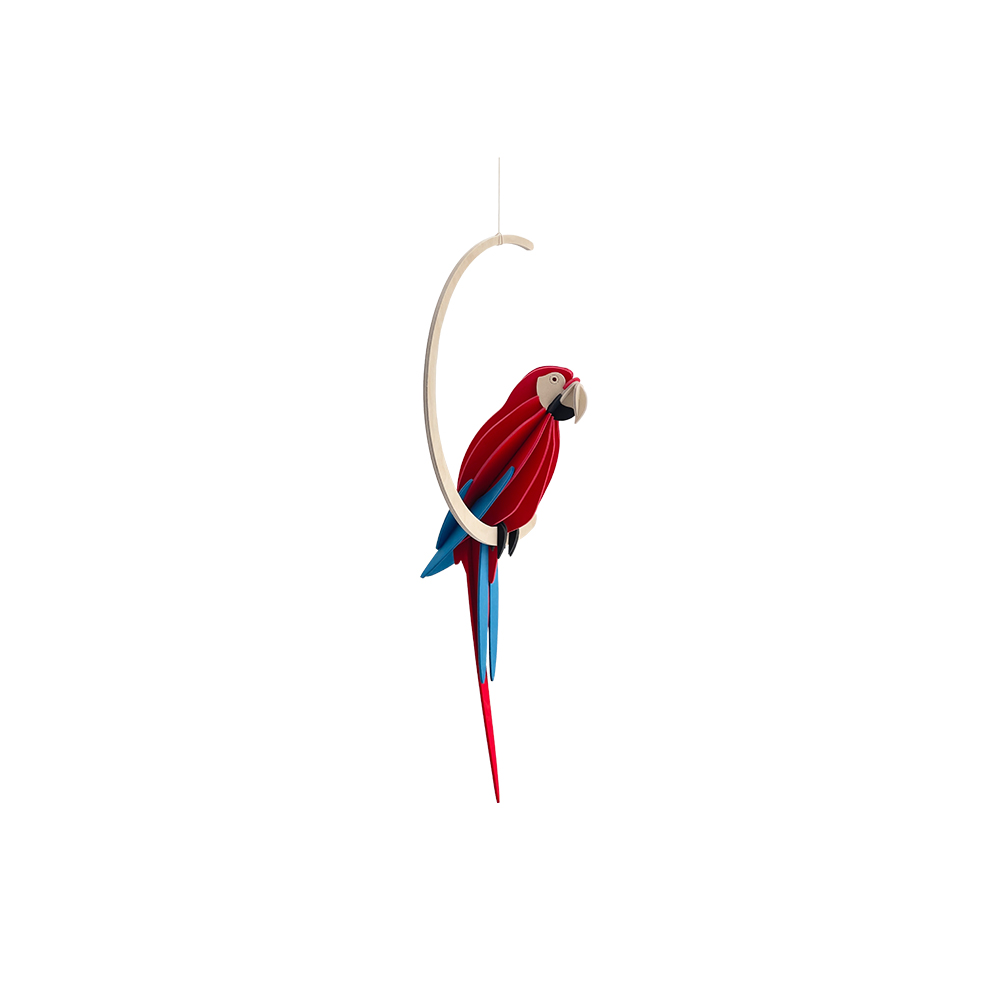 80. NEW Parrot Red * 3D puzzle card * LOVI 