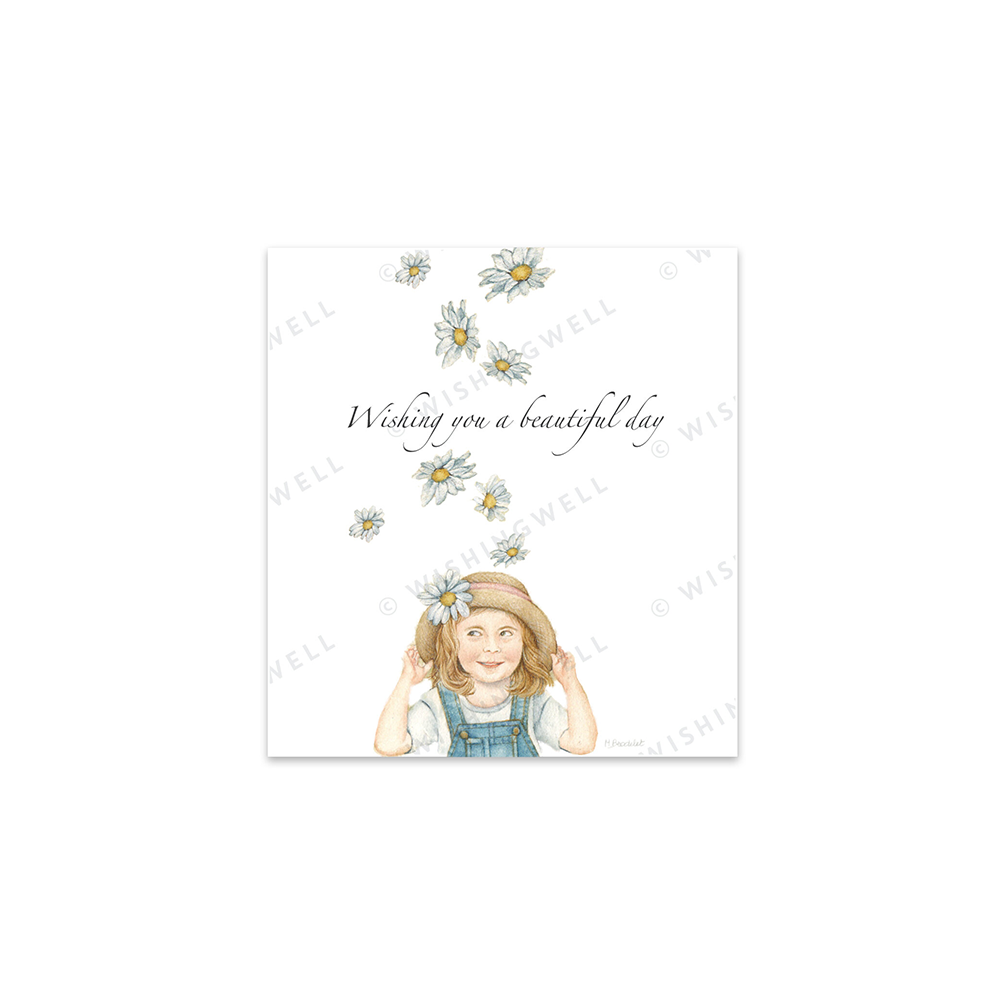 77. Girl and Daisies * Wishingwell gift card