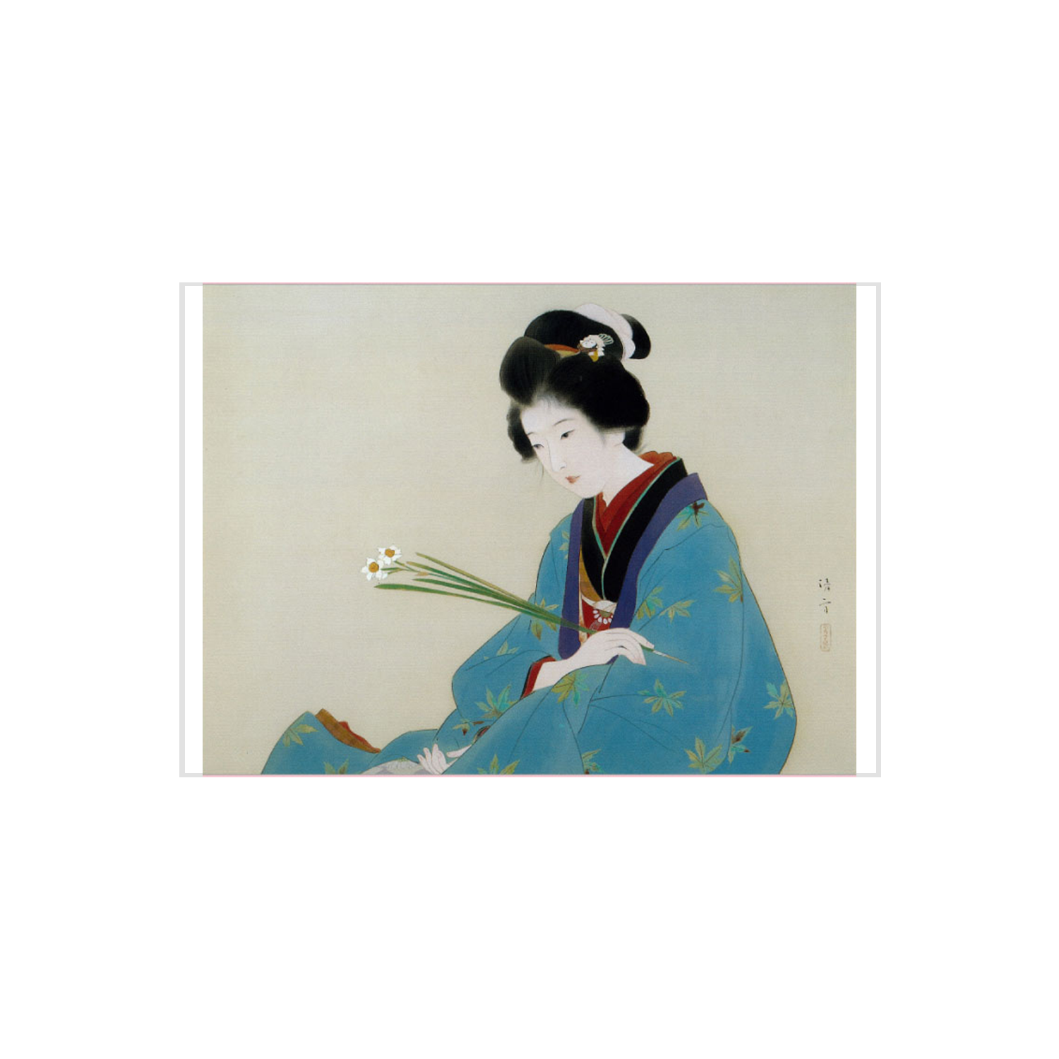 05. Kiyokata Midori: Heroine of Takekurabe, Japanese Post Card * Benrido