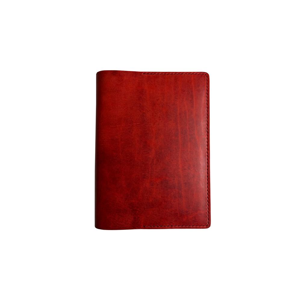 23C. Coral/Berry leather book cover * Kron