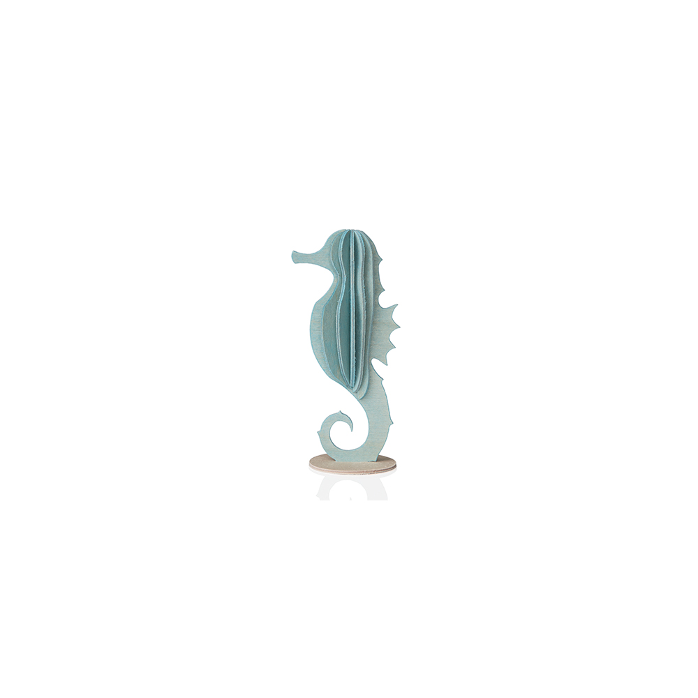 79. Seahorse light blue * 3D puzzle card * LOVI