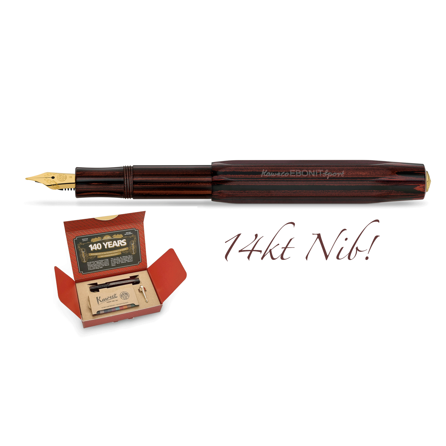 Kaweco Ebonite Sport 14k nib, 140th anniversary set * Kaweco
