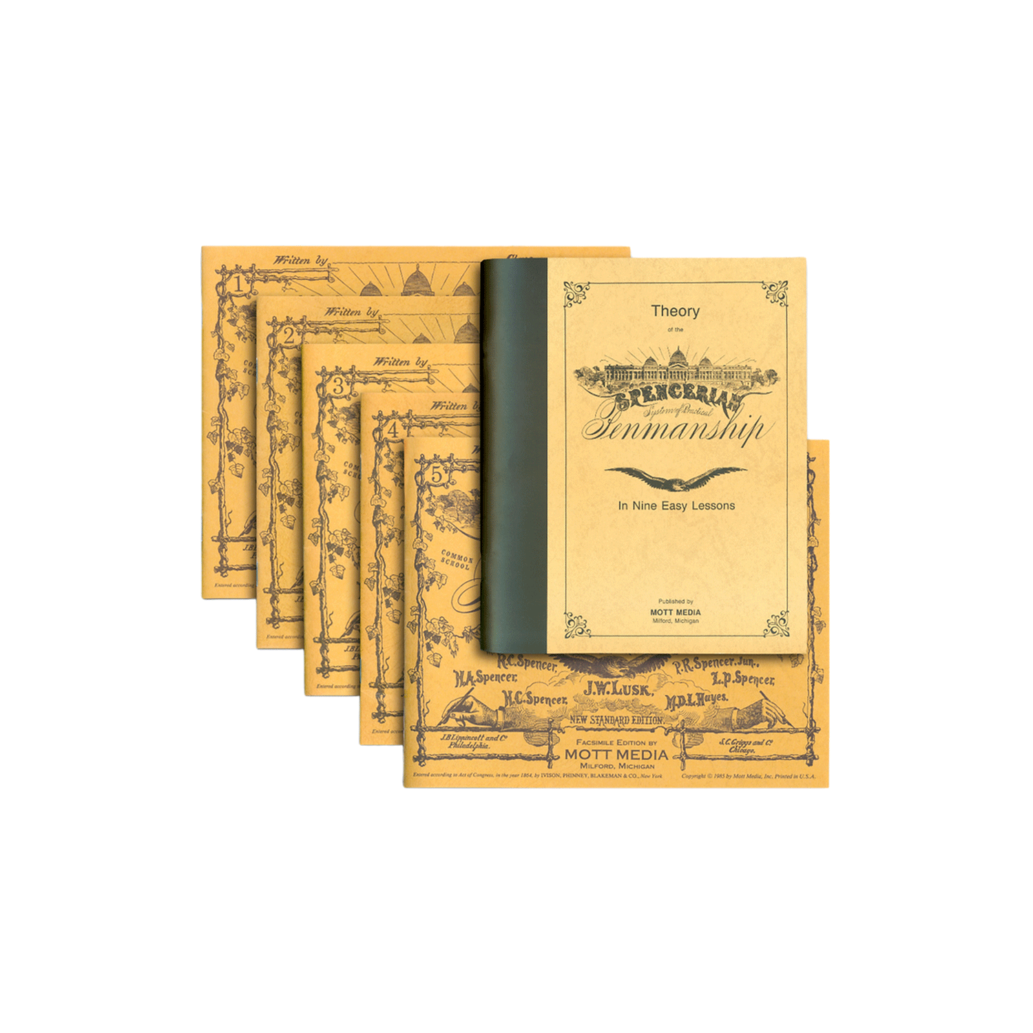 7. Spencerian Penmanship, theory and 5 copybooks * Mott Media