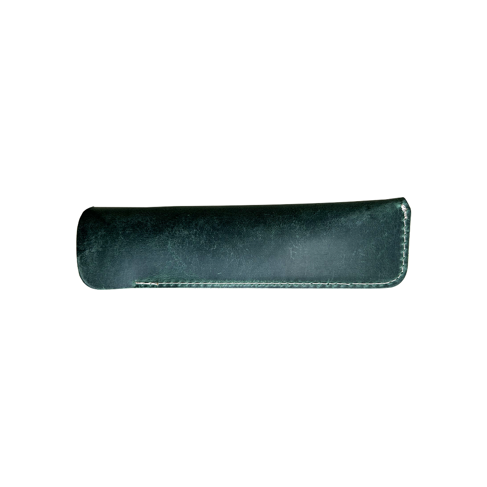 1 Pen Crazy Horse Green Pen Sleeve * Galen Leather