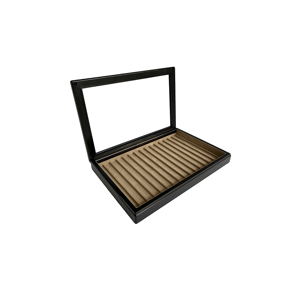 BB112 Hinoki Black Pen tray with fixed lid * Toyooka Craft