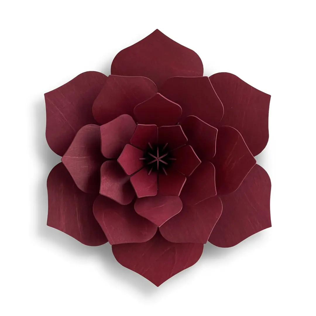 53. Decor Flower Dark Red Medium * 3D puzzel kaart * LOVI