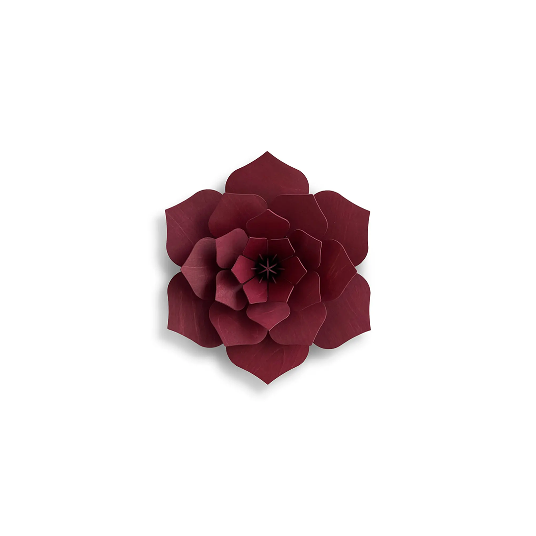 52. Decor Flower Dark Red Small * 3D puzzel kaart * LOVI
