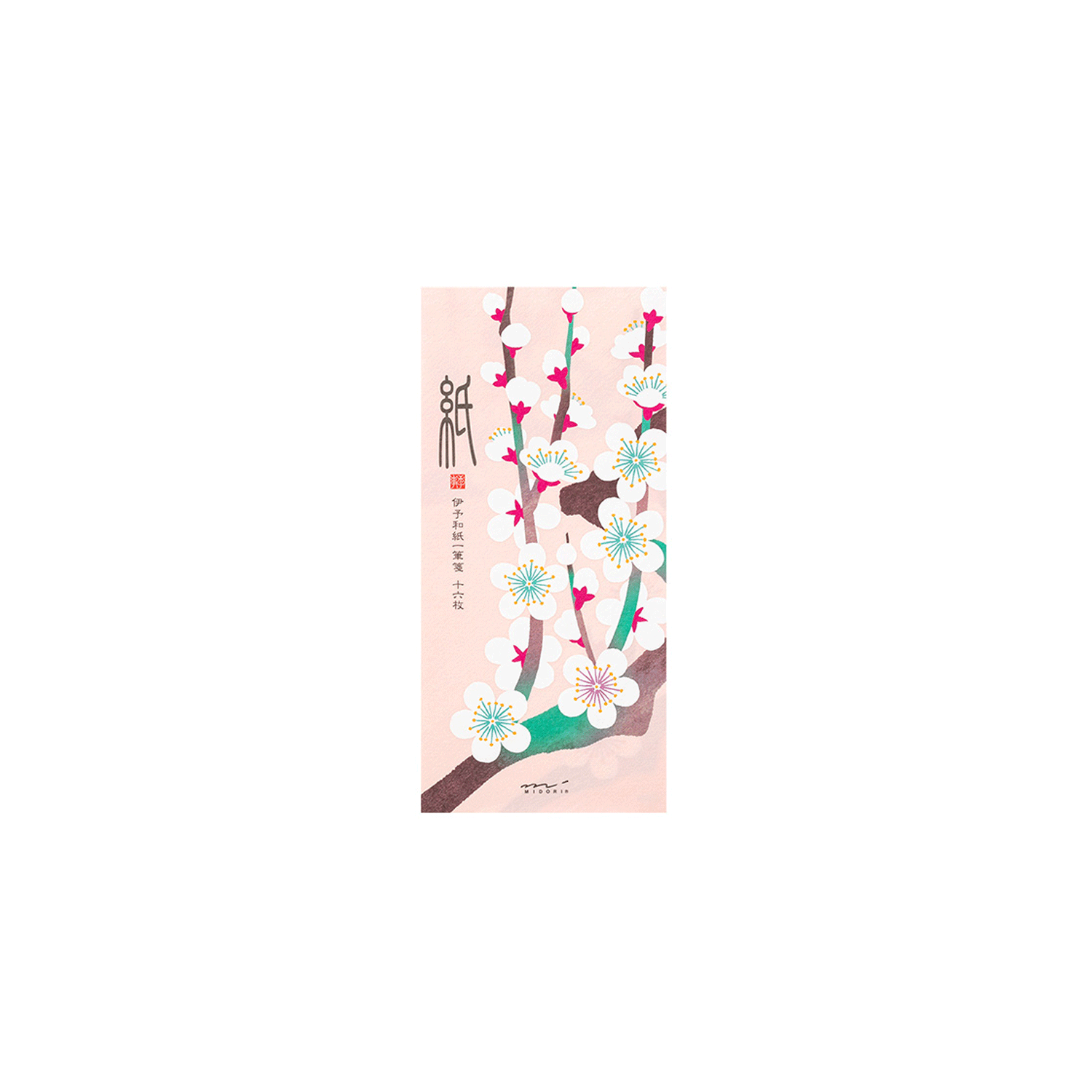 21.3 White Plum Blossom Japanese message letter pad * Midori