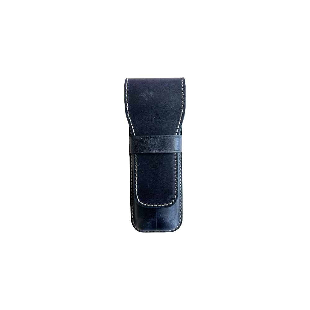 Flap Pen Case 2 pens Crazy Horse Blue * Galen Leather