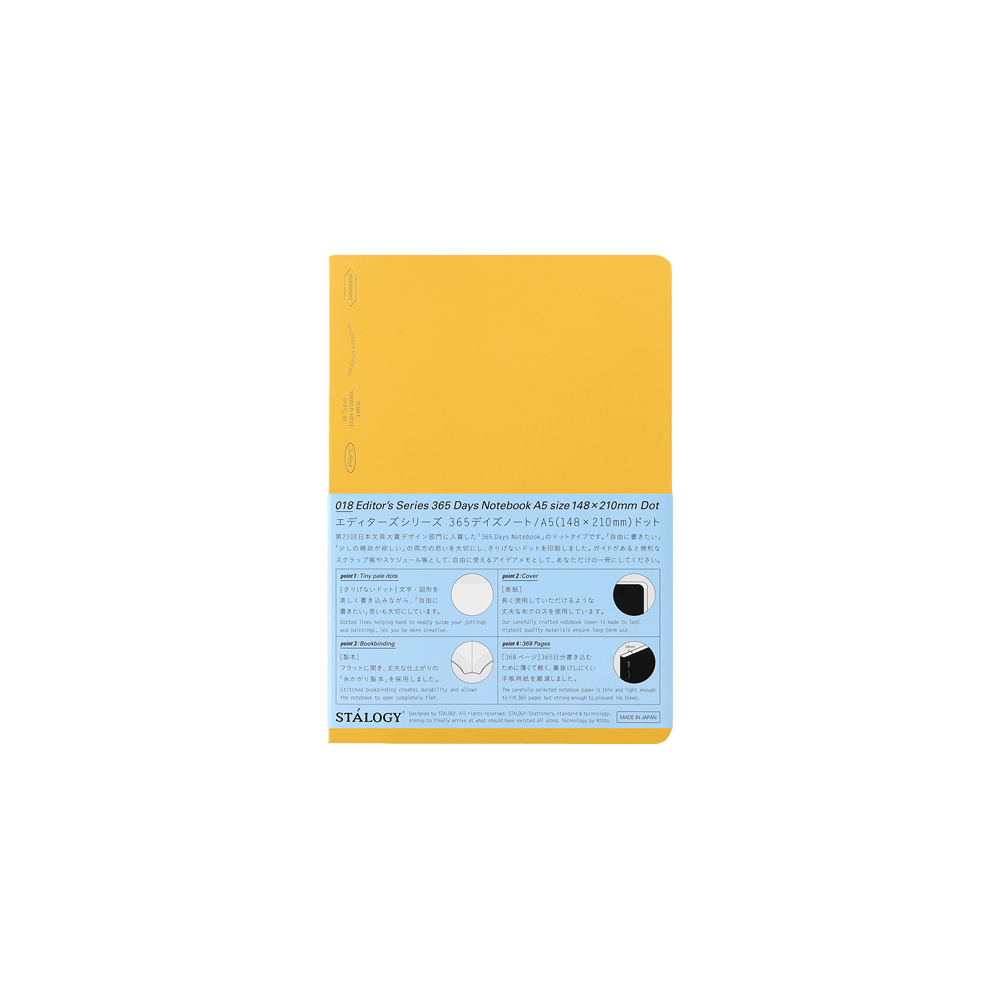 dot A5 * 365 Days Notitieboek Dot Yellow * Stàlogy Editor's Series 