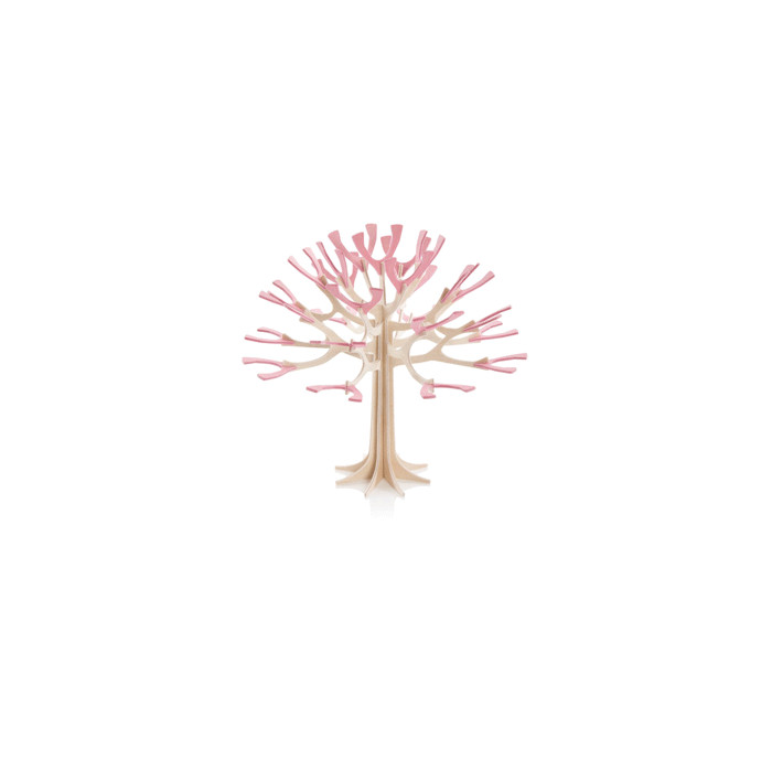 40. Tree naturel-cherry pink * 3D puzzle card * LOVI