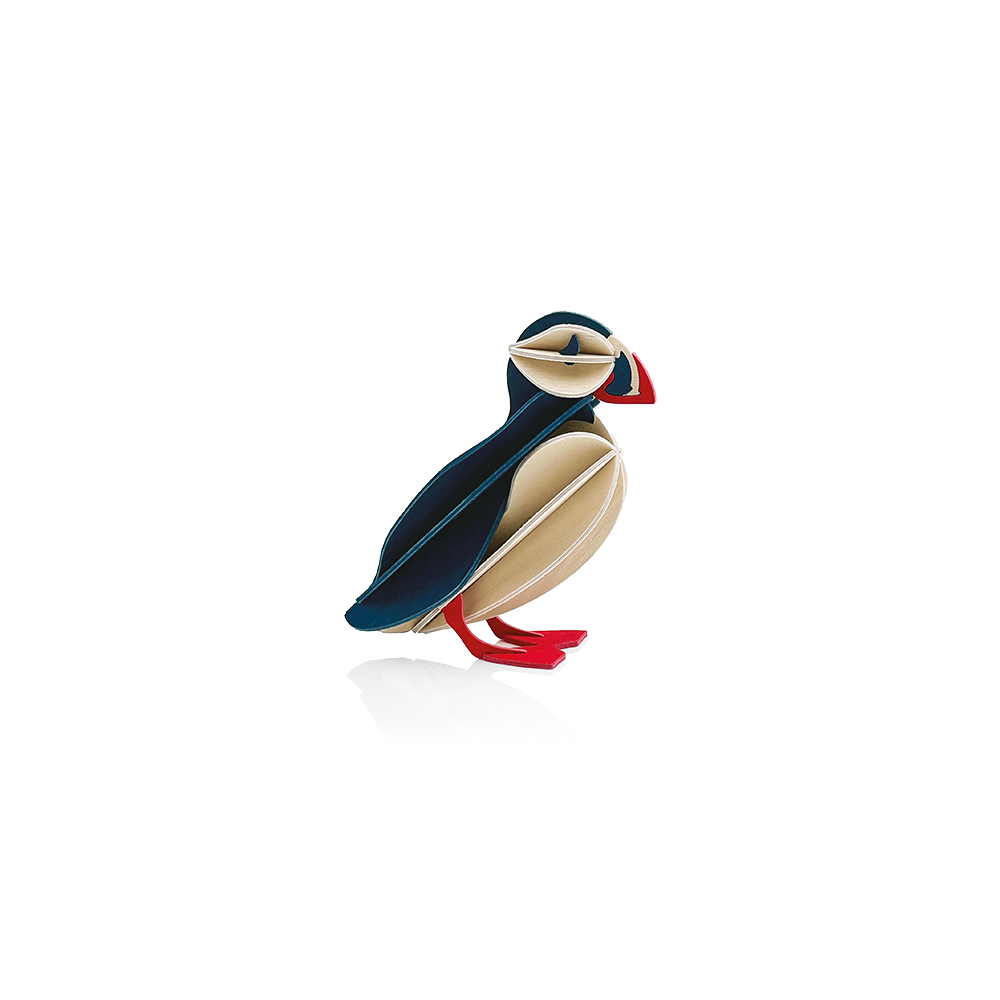 82. Puffin Klein Blauw * 3D Puzzelkaart * Lovi