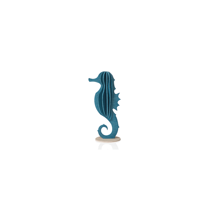 32. Seahorse dark blue * 3D puzzle card * LOVI