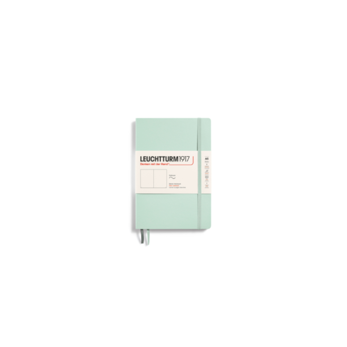 Notitieboek Softcover Medium A5 Mint Green, Plain * Leuchtturm1917