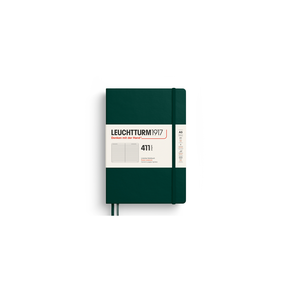 Notebook 411 A5, Hardcover, Forest green * Leuchtturm1917