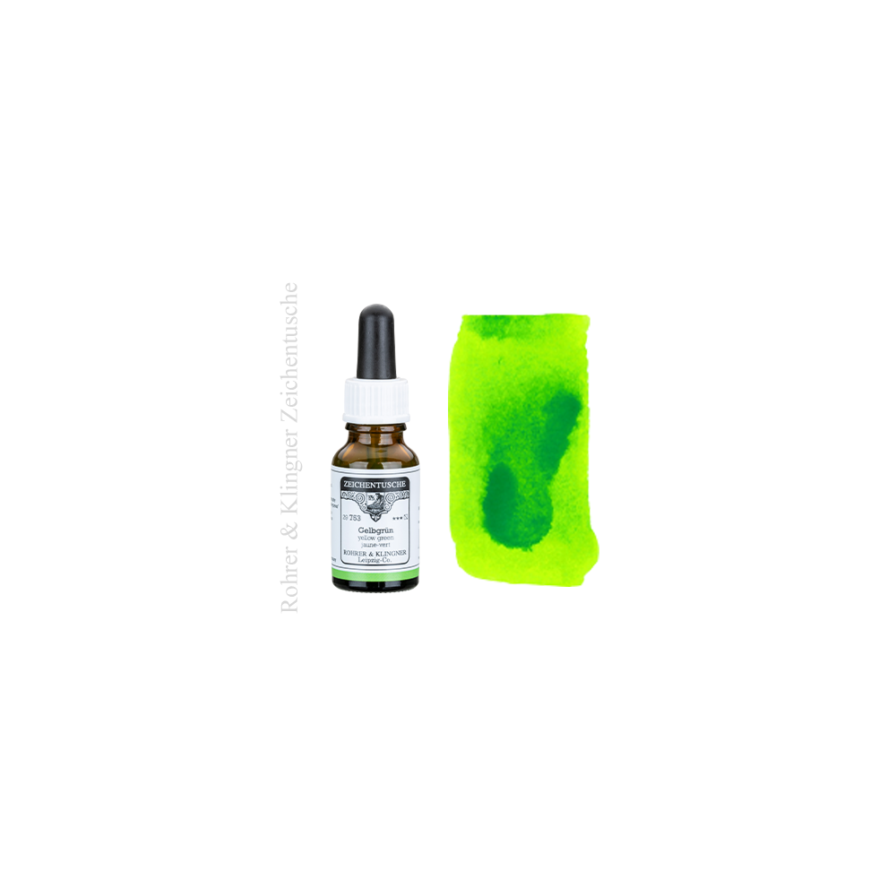 Zeichentusche Gelbgrün, pigment inkt * Rohrer & Klingner 