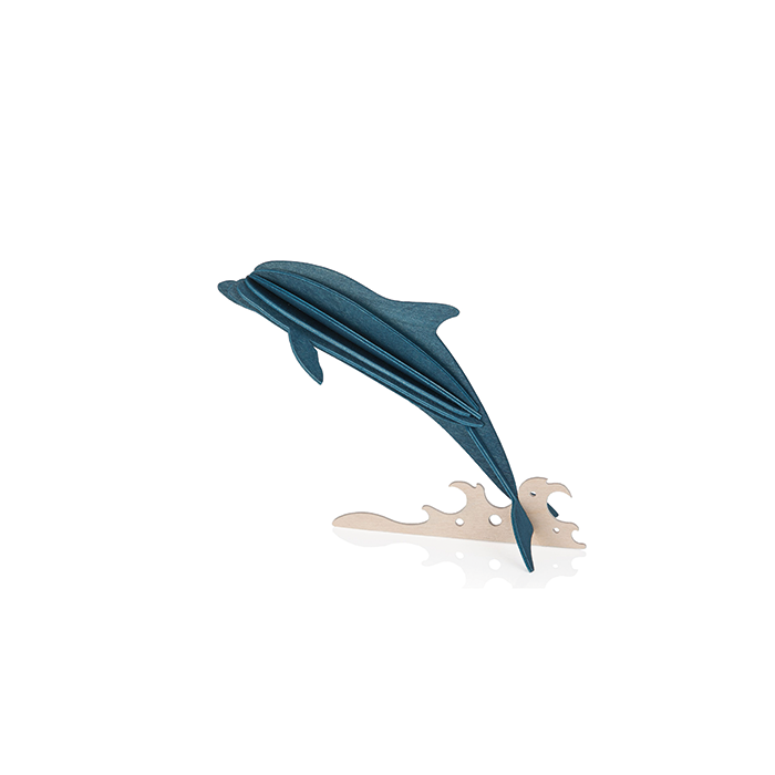 27. Dolfijn donkerblauw * 3D puzzel kaart * LOVI