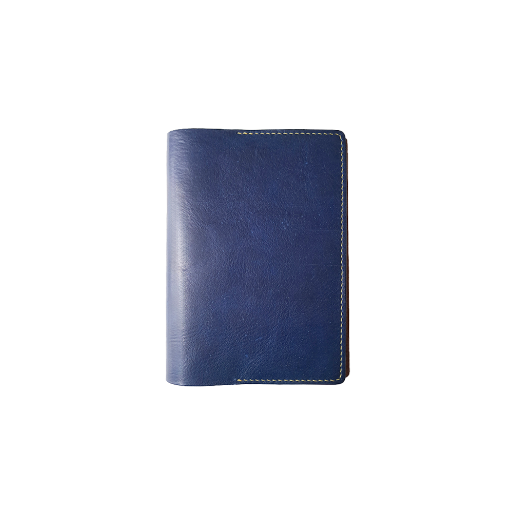 38TM Cobalt/Saffron Leather Book Cover * Kron