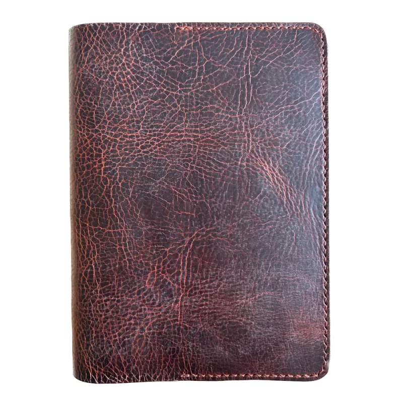 39. Saddle brown/Saddle Brown A5 Leather Book Cover * Kron Leather