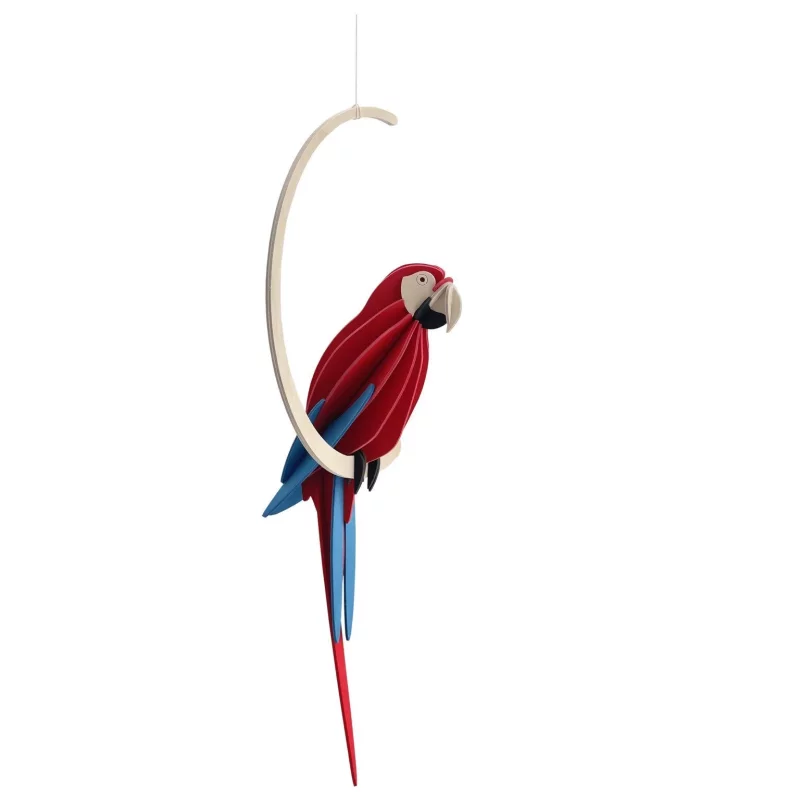 80. Scarlet Macaw 26cm * 3D puzzle card * LOVI