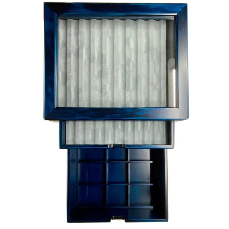 BL063 Hinoki Blue Pen box 20 pens and Ink tray * Toyooka Craft