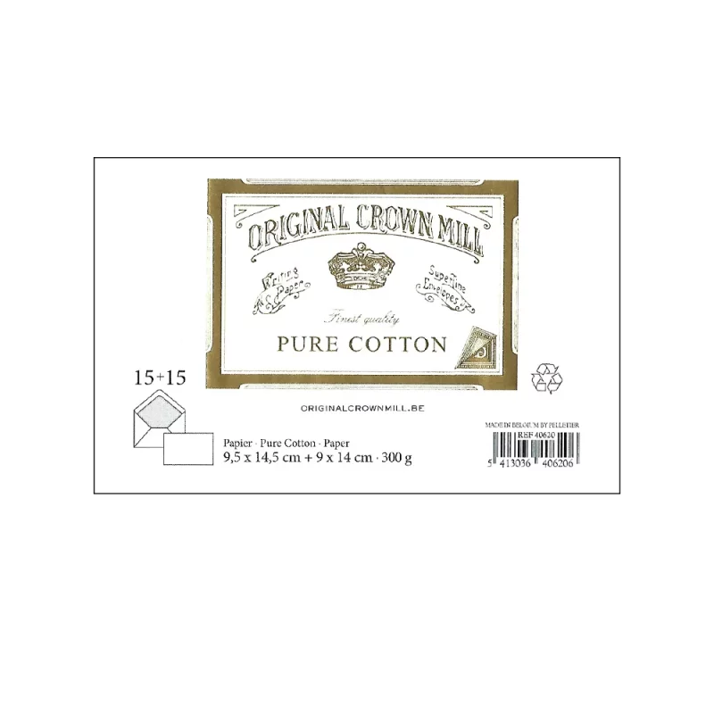 Cotton cards and envelops set 40620 * Original Crown Mill