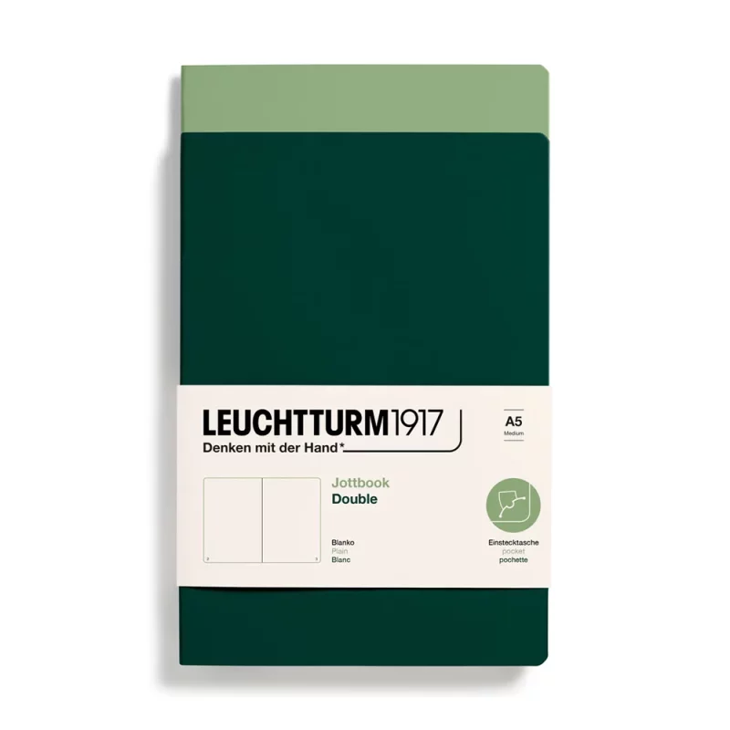 Jottbook Double A5, Softcover, Sage/Forest * Leuchtturm1917