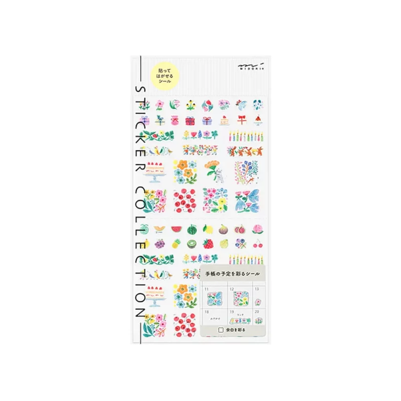 MD42. Stickers Margin Flower * Midori