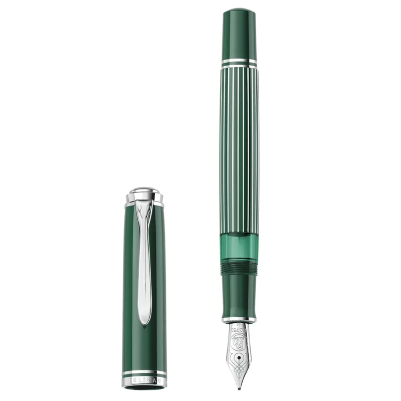 Souverän M815 Metal Striped Green Fountain Pen * Pelikan Special Edition