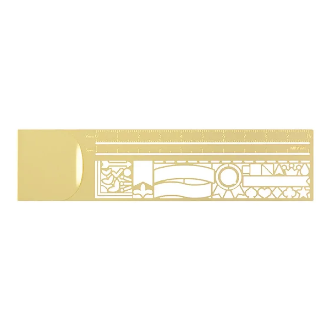 02. Clip and stencil ruler deco gold * Midori Stationery