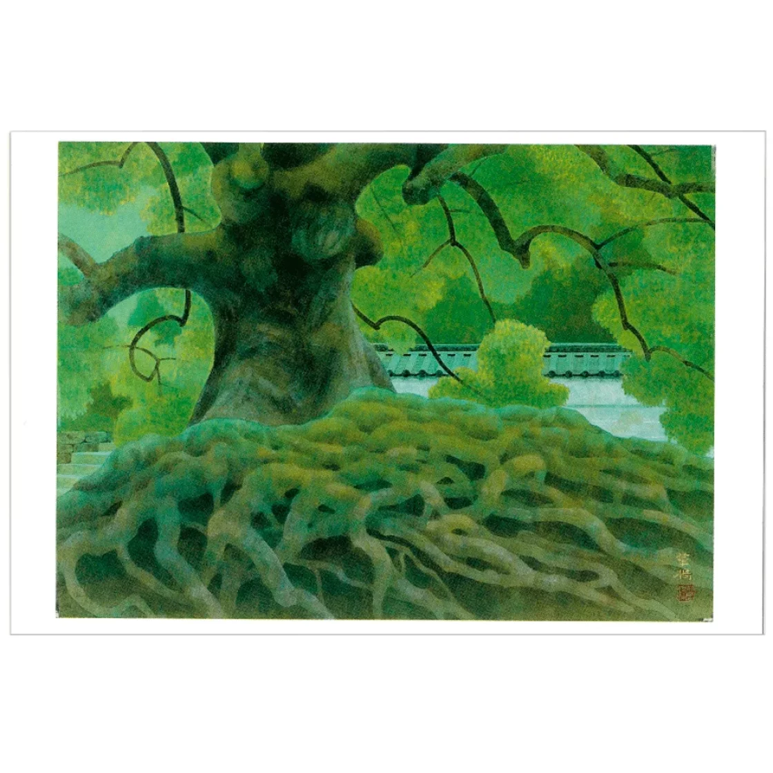020. An old tree of Seiren-in,  Japanese post card * Benrido