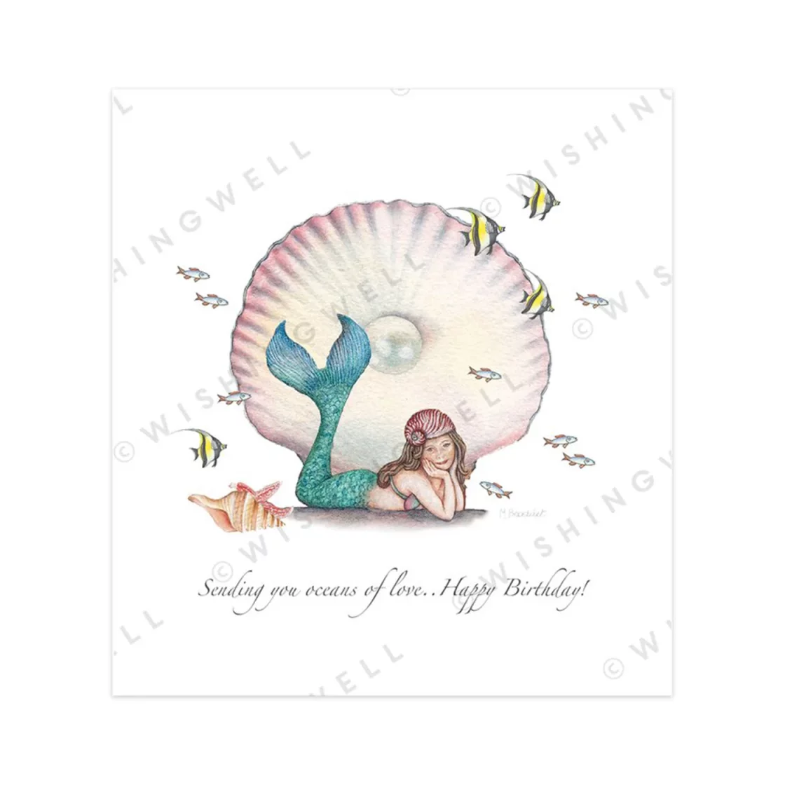 W119. Mermaid, pearl * Wishingwell gift card