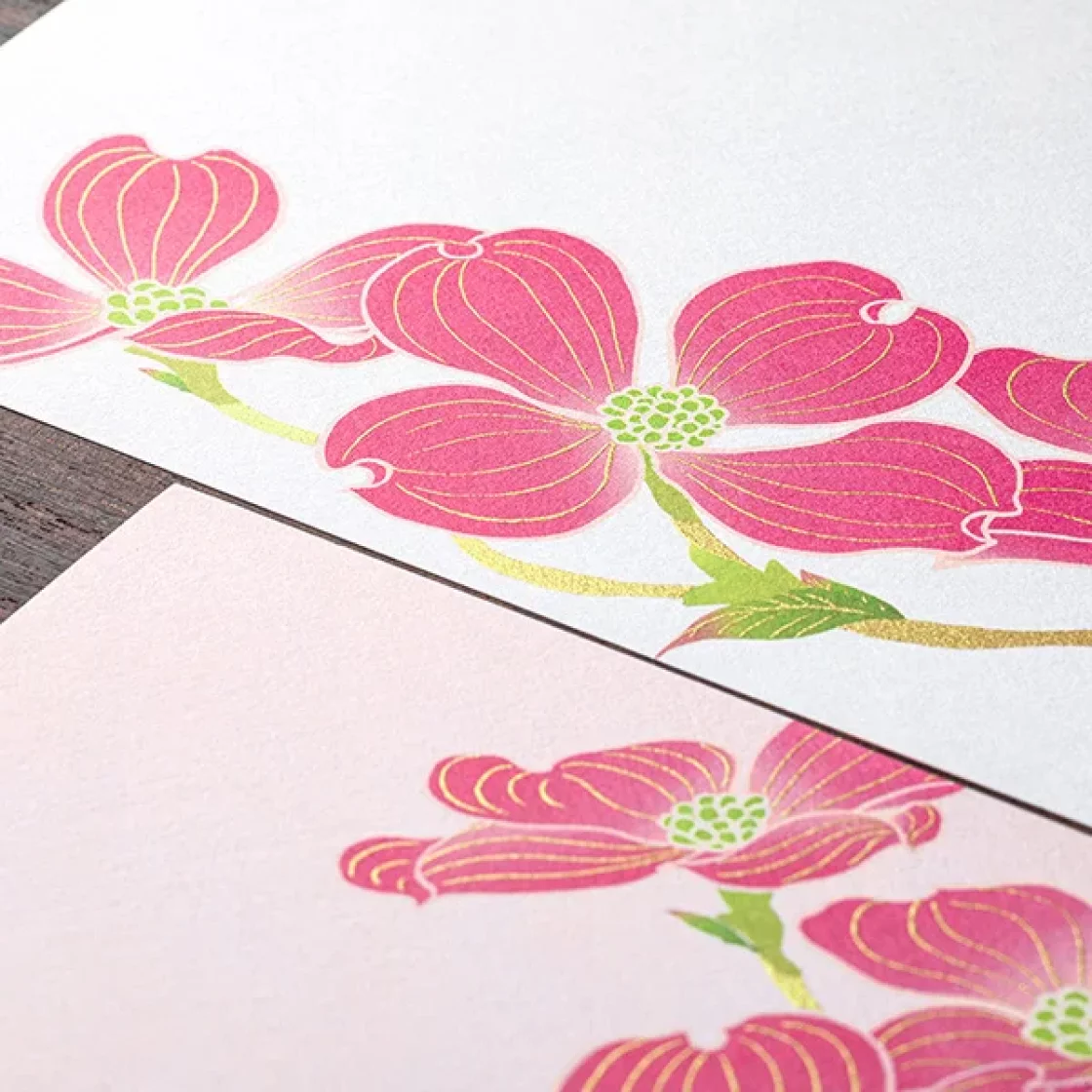 17.1 Flowering Dogwood letter pad * Midori