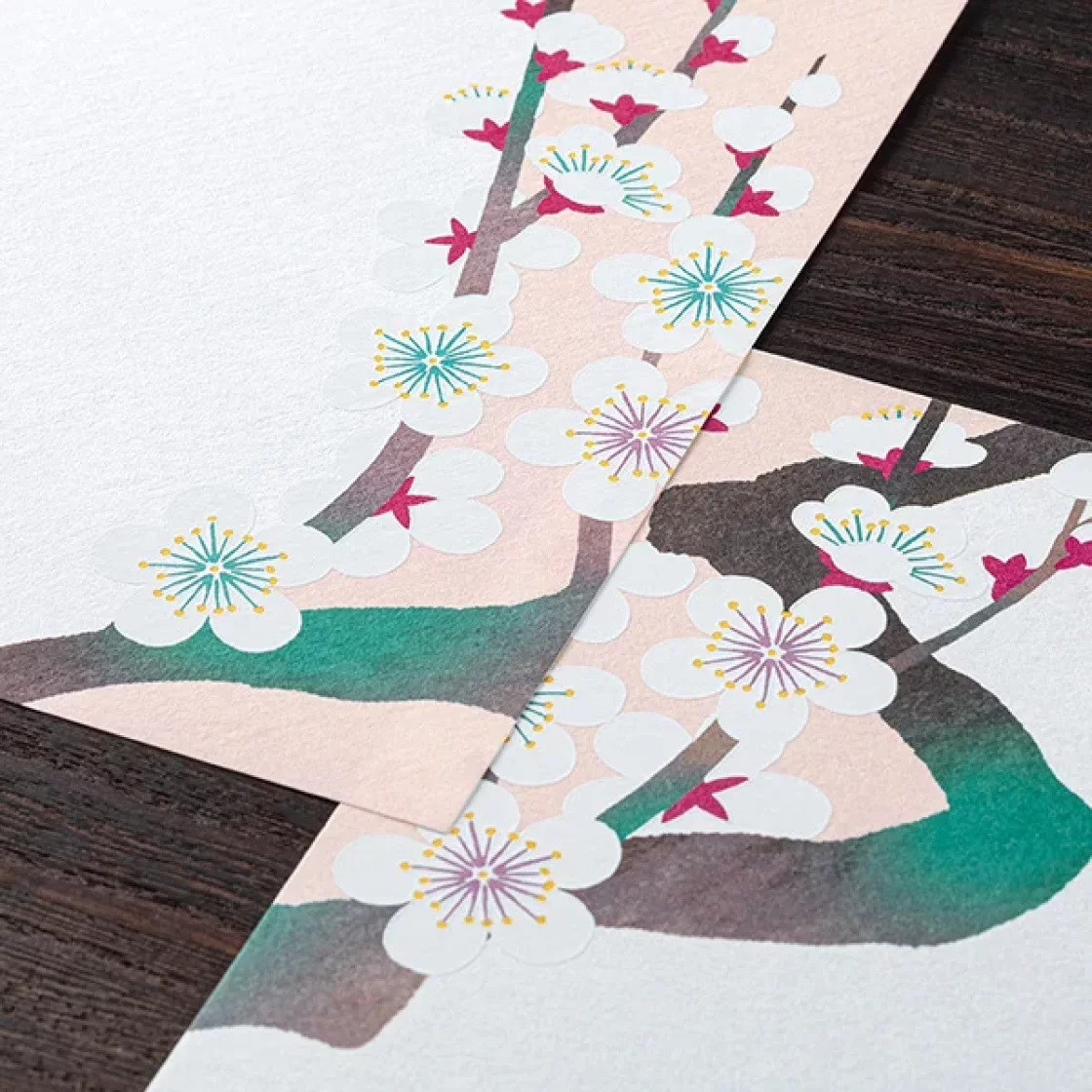 21.1 White Plum Blossom letter pad * Midori