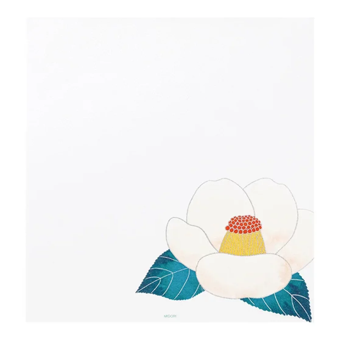 32.1 Red and White Camellia '23 Letter Pad * Midori