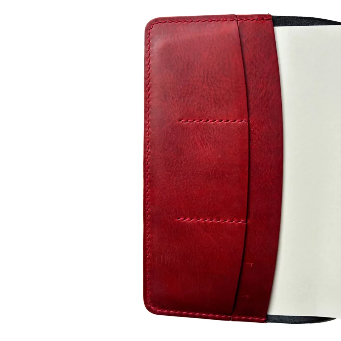 43. Onyx Black/Scarlet Codex Leather Book Cover * Kron Leather