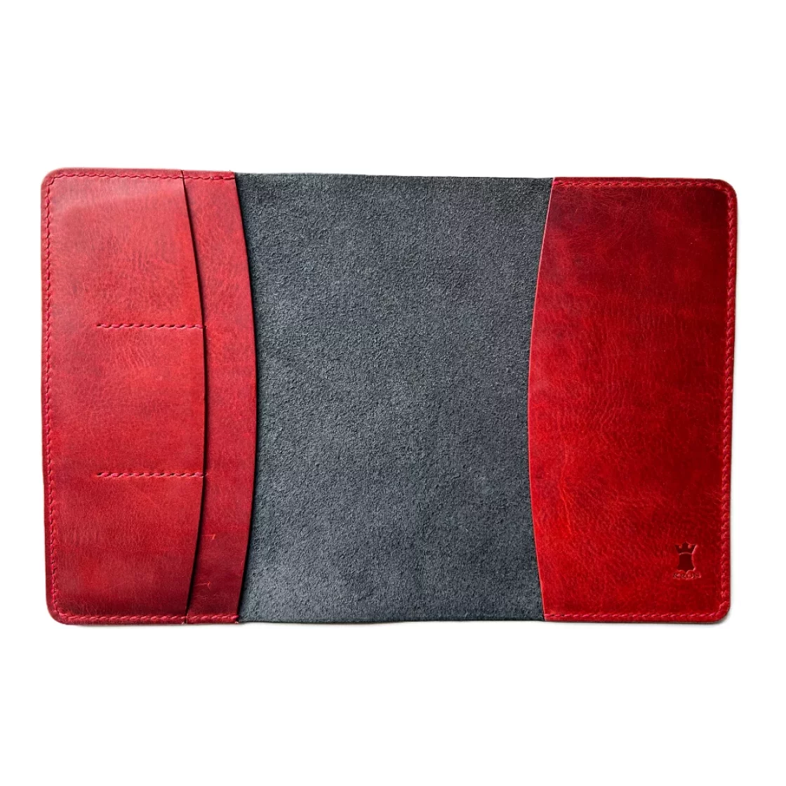 43. Onyx Black/Scarlet Codex Leather Book Cover * Kron Leather