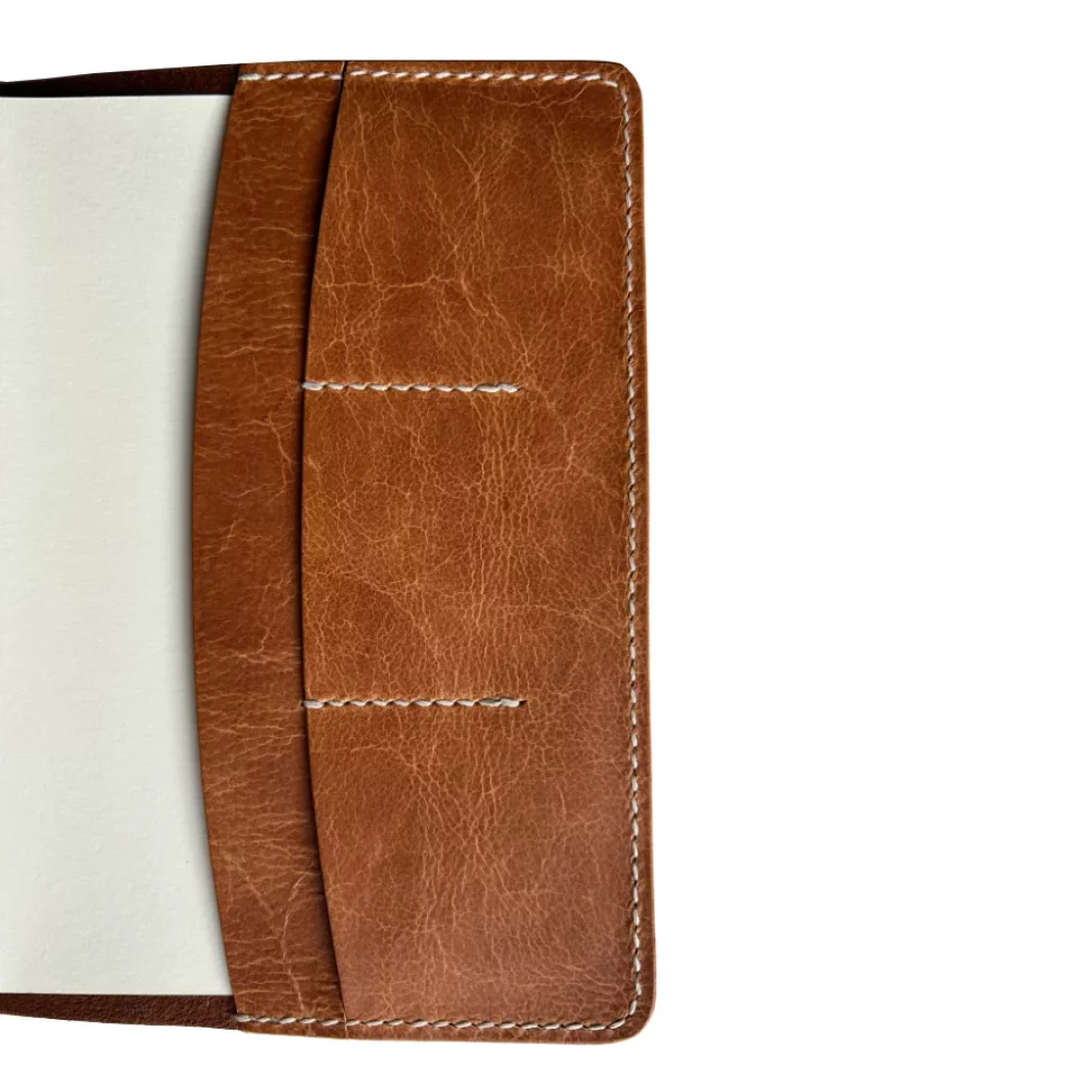 46. Saddle Brown/Cognac A5 Leather Book Cover with clip * Kron Leather