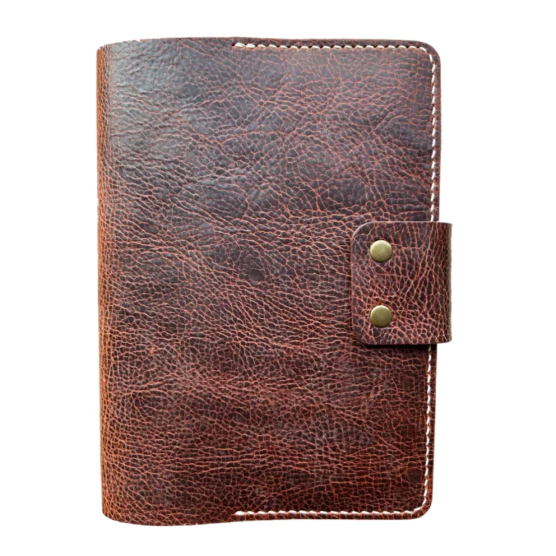 46. Saddle Brown/Cognac A5 Leather Book Cover with clip * Kron Leather